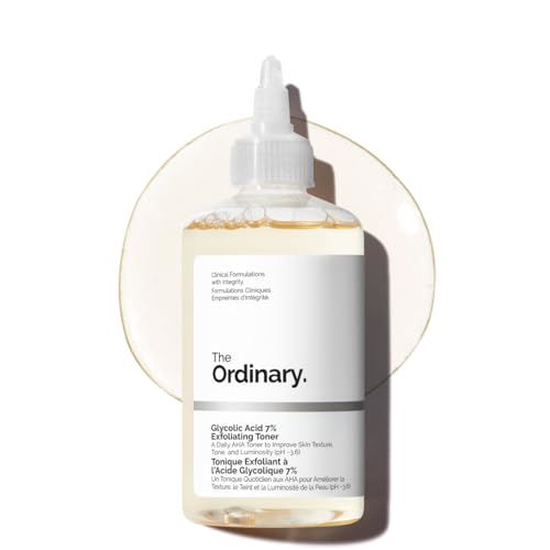 The Ordinary Glycolic Acid 7% Exfoliating Toner, Brightening and Smoothing Daily Toner for More Even-Looking Skin Tone, 8.1 Fl Oz Beauty and Personal Care The Ordinary Default Title