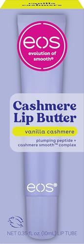 eos Vanilla Lip Butter - Plumping Peptides, Smoothing Formula, Shea Butter, Lip Mask, Lip Moisturizer, Soft Lips, 0.35 fl oz Beauty & Personal Care eos