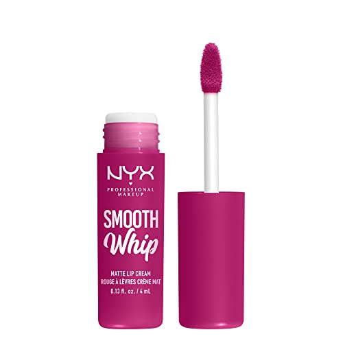 NYX PROFESSIONAL MAKEUP Smooth Whip Matte Lip Cream, Long Lasting, Moisturizing, Vegan Liquid Lipstick - Bday Frosting (Violet Red) Beauty & Personal Care NYX PROFESSIONAL MAKEUP