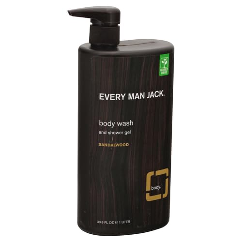 Every Man Jack Body Wash, Sandalwood 33.8-ounce Moisturizing Beauty & Personal Care Every Man Jack