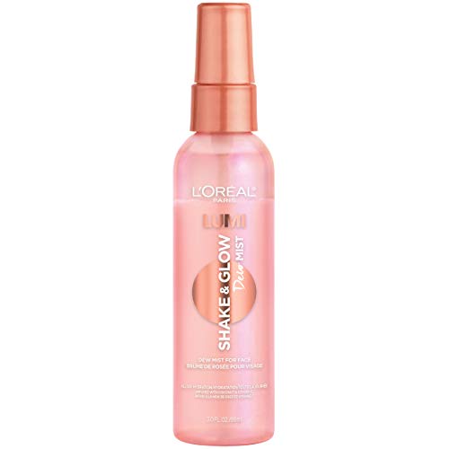 L'Oreal Paris Makeup LUMI Shake and Glow Dew Mist, Hydrating and Soothing Face Mist, Prep and Set Makeup, Energizes Skin with a Healthy Boost