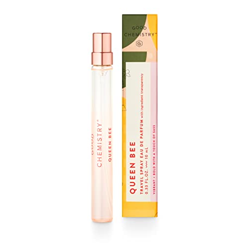 Good Chemistry Queen Bee Travel Spray 0.33 fl oz - Long-Lasting On-the-Go Perfume with Black Currant, Peony, & Amber - Bold, Clean & Vegan Beauty & Personal Care Good Chemistry