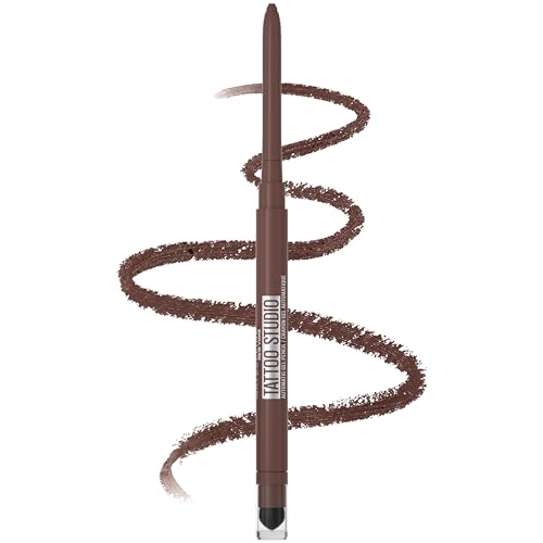 Maybelline Tattoo Studio Automatic Gel Pencil Waterproof Eyeliner, Blendable, Smudge Resistant, Matte Eyeliner For Up To 36HR Wear, Expressotini Beauty & Personal Care MAYBELLINE