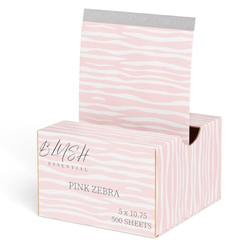 Blush Essential Pink Zebra Hair Salon Aluminum Foils - 500 Sheets, 5in x 10.75in - Tin Foil for Highlighting, Balayage, and Hair Color, Cute Hair Beauty & Personal Care Blush Essentials