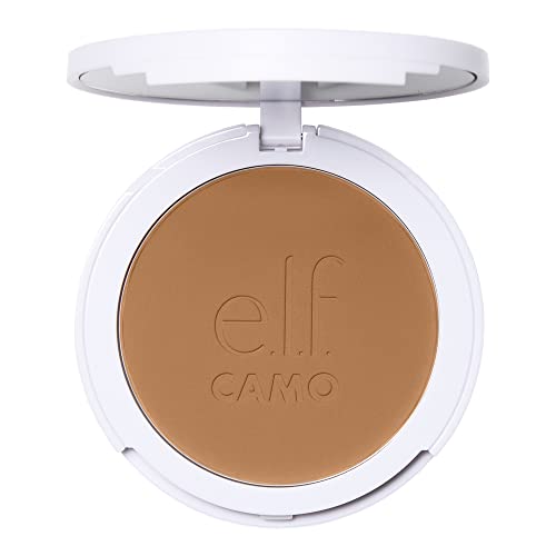 e.l.f. Camo Powder Foundation, Lightweight, Primer-Infused Buildable & Long-Lasting Medium-to-Full Coverage Foundation, Medium 370 N Beauty & Personal Care e.l.f.