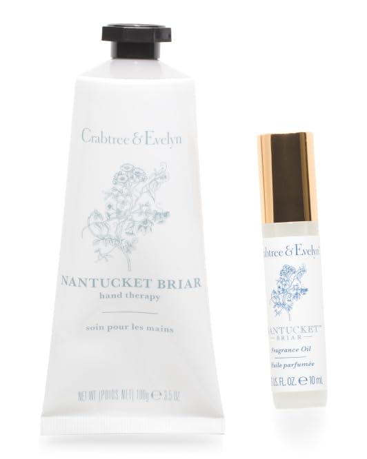 Crabtree & Evelyn Nantucket Briar Fragrance Oil Rollerball 0.33oz & Hand Creme 3.5oz Set Beauty & Personal Care Crabtree & Evelyn