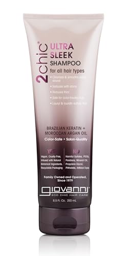 GIOVANNI 2chic Ultra-Sleek Shampoo, Anti-Frizz Formula, 8.5 Fl Oz