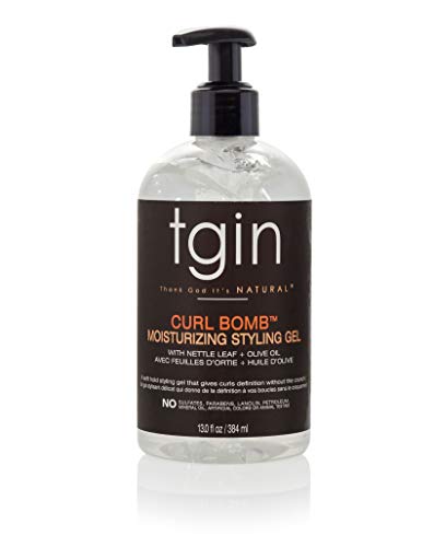 tgin Curl Bomb Moisturizing Styling Gel - Frizz Control, Curl Defining & Moisturizing Hair Gel with Olive Oil & Nettle Leaf - Curly Hair Products Beauty & Personal Care Thank God It's Natural