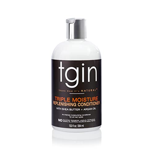 tgin Triple Moisture Replenishing Conditioner for Natural Hair - Conditioner for Women with Deep Hydration for Soft, Shiny, Manageable Curls - Easy Beauty & Personal Care Thank God It's Natural