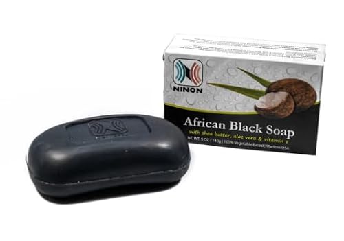 Ninon African Black Soap 5oz -6 pack Beauty & Personal Care Ninon
