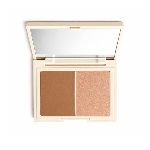 Beauty For Real Sun Sculpt Weightless Bronzer Duo, Good Day Sunshine (Caramel Bronze for Fair/Light to Medium Skin Tones) - Matte + Shimmer Powder -