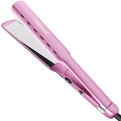 7MAGIC Nano Titanium 1.7" Flat Iron Hair Straightener for Thick Hair,Purple