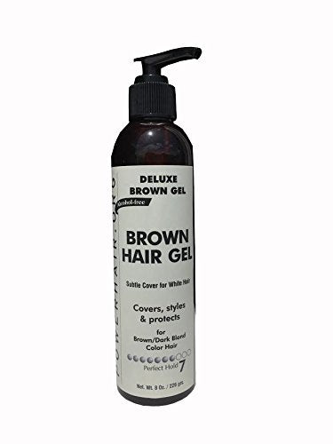 POWERHAIR Hair Gel, Subtle cover for gray hair, alcohol free, perfect hold, 8 Fl oz.(Black/Red/Brown) (BROWN for Dark Blonde) Beauty & Personal Care POWERHAIR.ORG