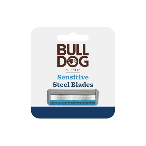 Bulldog Skincare - Sensitive Steel Blades - Men's Razor Blade Refills - Contains 4 Blade Heads Beauty and Personal Care Bulldog Skincare for Men