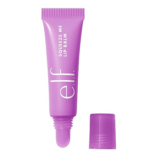 e.l.f. Squeeze Me Lip Balm, Moisturizing Lip Balm For A Sheer Tint Of Color, Infused With Hyaluronic Acid, Vegan & Cruelty-free, Grape Beauty and Personal Care e.l.f.