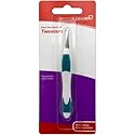 LEADER Tweezers Slant Tip Precision, Easy Grip, Non-Slip Rubber, Stainless Steel, Great Precision for Eyebrows, Facial Hair, Splinter and Ingrown Hair Beauty & Personal Care Leader