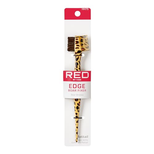 Red by Kiss Professional Edge Brush with Comb and Rattail, 100% Boar Bristles Beauty & Personal Care Red by Kiss
