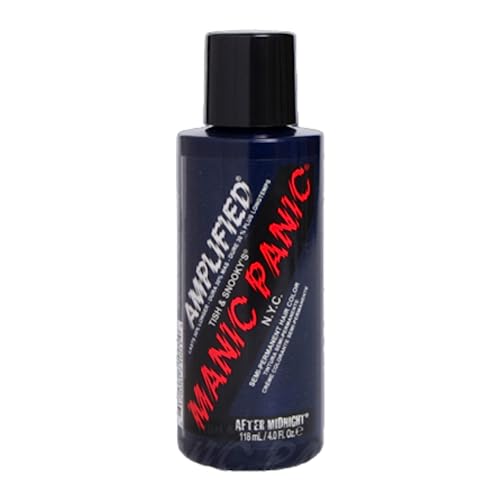 MANIC PANIC After Midnight Hair Color - Amplified - Semi Permanent Hair Dye - Dark Navy Blue - Green Undertones - For Dark & Light Hair - Vegan, PPD Beauty & Personal Care MANIC PANIC