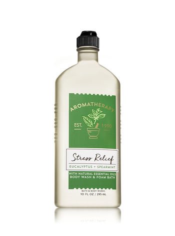 Bath Body Works ~ Aromatherapy ~ Stress Relief - Eucalyptus & Spearmint ~ Bundle ~ Body Wash & Foam Bath 10oz. & Body Cream 8 oz Beauty & Personal Care Bath & Body Works