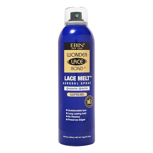 Wonder Lace Melt Aerosol Spray - Keratin Biotin Infused 6.08 fl.oz./180ml Preserves Edges & Undetectable Lace Long lasting hold No Residue glueless Beauty & Personal Care WONDER LACE BOND