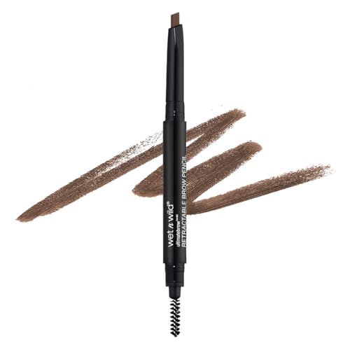 wet n wild Ultimate Eyebrow Retractable Definer Pencil, Medium Brown, Dual-Sided Brow Brush, Fine Tip, Shapes, Defines, Fills Brow Makeup Beauty & Personal Care wet n wild