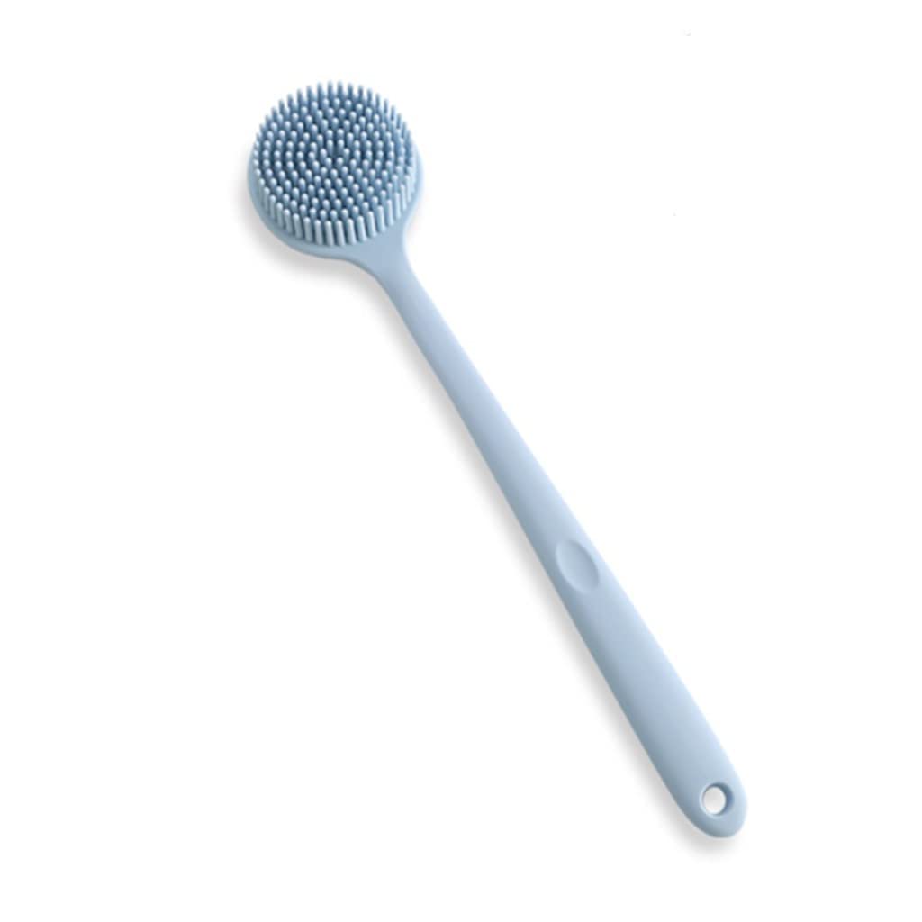 QR-BHRTY Bath Brush Double Sided Silicone Back Scrubber Bath Shower Long Handle Body Massage Brush Deep Blue Beauty and Personal Care QR-BHRTY