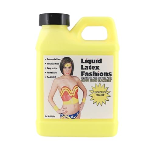 Fluorescent Yellow 8oz Liquid Latex - UV Black Light Body Paint Beauty & Personal Care Liquid Latex Fashions