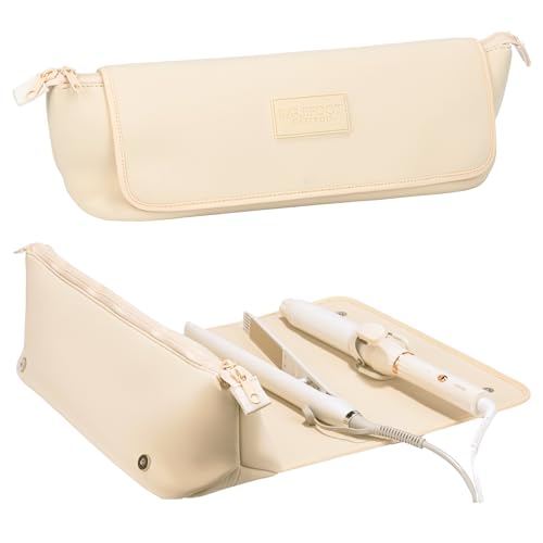 BAREFOOT CARIBOU Hair Tools Travel Bag and Heat Resistant Mat for Flat Irons, Straighteners, Curling Iron, and Haircare Accessories, 2-in-1 design Beauty & Personal Care BAREFOOT CARIBOU