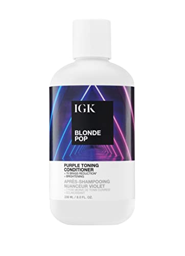 IGK BLONDE POP Purple Toning Conditioner | Brighten + Neutralize Brass | Vegan + Cruelty Free | 8 Oz Beauty & Personal Care IGK