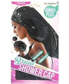 Magic Collection Super Jumbo Plus Braid Shower Cap (Black) Beauty and Personal Care Magic Collection