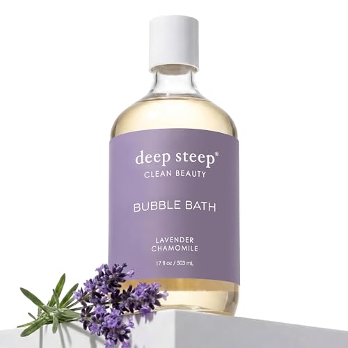 Deep Steep Lavender Chamomile Bubble Bath for Women, Hypoallergenic, Clinically Tested, Clean Formula for Sensitive Skin, Sulfate-Free, 17 fl oz Beauty & Personal Care Deep Steep