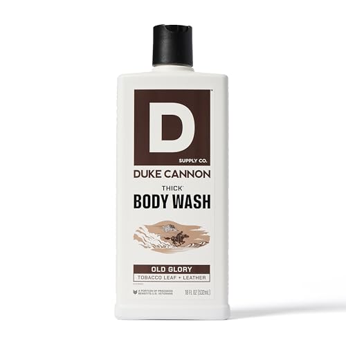 Duke Cannon Supply Co. Thick High Viscosity Body Wash - 3X Thicker, Cleansing Shower and Bath Gel, Mineral-Enriched for Men - Tobacco Leaf + Leather Beauty & Personal Care Duke Cannon Supply Co.