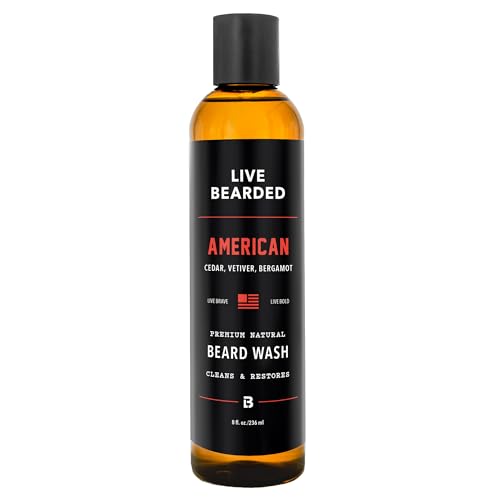 Live Bearded Beard Wash, 8 fl oz - Water-Based Face Cleanser with All-Natural Ingredients for a Gentle, Deep Clean - Made in the USA | American Scent Beauty & Personal Care Live Bearded