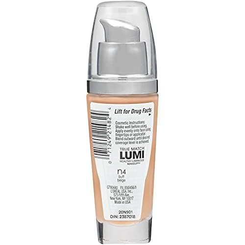L'Oréal Paris True Match Lumi Healthy Luminous Makeup, N4 Buff Beige, 1 fl. oz. Beauty & Personal Care L'Oreal Paris