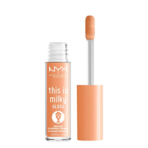 NYX PROFESSIONAL MAKEUP This Is Milky Gloss, Lip Gloss with 12 Hour Hydration, Vegan - Salted Caramel Shake (Caramel) Beauty & Personal Care NYX PROFESSIONAL MAKEUP