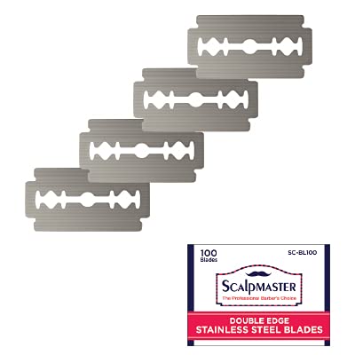 Scalpmaster 100 Ct. Double Edge Stainless Steel Blades Beauty and Personal Care Scalpmaster