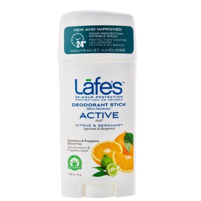 Lafe's Natural Bodycare Twist Stick Deodorants Active Twist Stick 2.5 OZ (Pack Beauty and Personal Care Lafe's