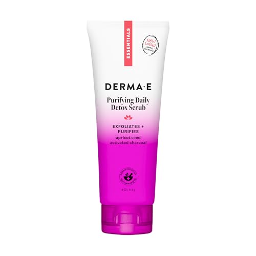 DERMA E Purifying Daily Facial Detox Scrub with Activated Charcoal and Seaweed Extract -Exfoliating Face Scrub Cleanses, Smooths and Brightens, 4oz Beauty & Personal Care Derma E