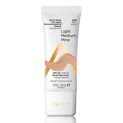 Almay Smart Shade Anti-Aging Skintone Matching Makeup, Medium Coverage Natural Finish Foundation with SPF 20, Hypoallergenic, Dermatologist Tested Beauty & Personal Care Almay