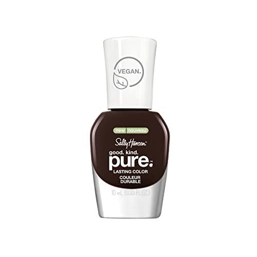 Sally Hansen Good. Kind. Pure. Nail Polish | Plant-Based, Vegan, 16-Free Formula | Opaque, Creamy | 151 Warm Cacao | Dark Brown Nail Color