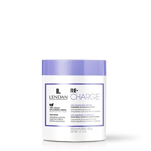 Lendan Anti-Yellow Kit with Violet Pigments, Violet Charge Shampoo 300ml + Re-Charge Mask 500ml Beauty & Personal Care Lendan