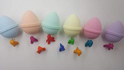 SPA PURE LITTLE DINOS BOMBS: 6 EGG-SHAPED bath bombs for kids with surprise LITTLE DINOS inside, USA Made, Handmade, Natural Bath Bombs, Birthday… Beauty & Personal Care Spa Pure