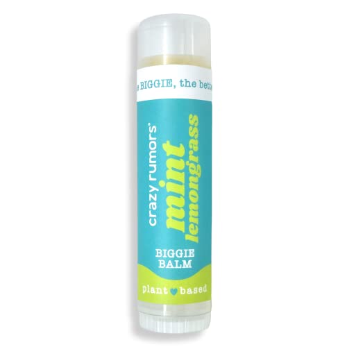 Crazy Rumors Biggie Mint Lemongrass Flavored All Natural, Plant Based Lip Balm to Moisturize and Nourish your Lips - Mint Lemongrass tube 0.6 oz (4x Beauty and Personal Care Crazy Rumors