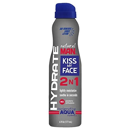 Kiss My Face Natural Man Body Lotion Spray, Invigorating Aqua, 6 Fluid Ounce Beauty & Personal Care Kiss My Face