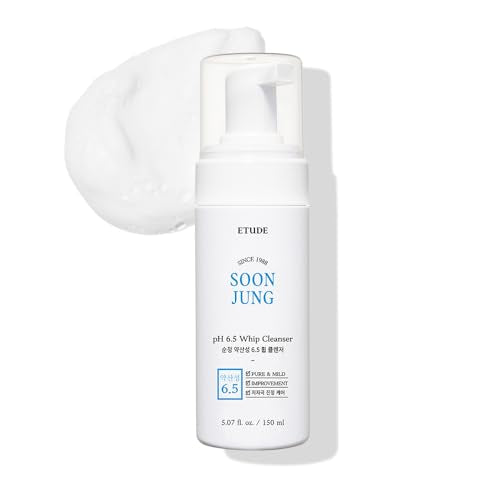 ETUDE SoonJung pH 6.5 Whip Cleanser | Mild Micro Foaming Face Wash for Sensitive Skin, Panthenol, Madecassoside for Soothing, Barrier Repair, Low pH Beauty and Personal Care ETUDE Default Title