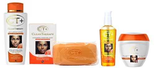 CT+ Clear Therapy Extra Lightening Skin Cream 6.76 & Lotion 8.45oz & Soap 6.17oz & Serum 2.37oz Beauty and Personal Care CT+ Clear Therapy Default Title