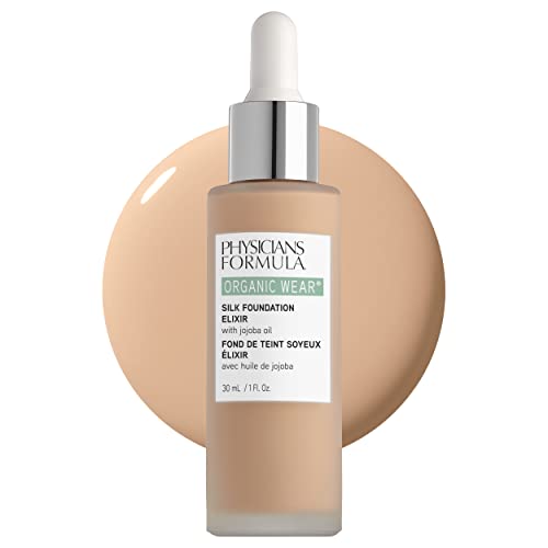 Physicians Formula Organic Wear All Natural Liquid Foundation Elixir Fair-to-Light, Full Coverage | Dermatologist Tested, Clinicially Tested Beauty & Personal Care Physicians Formula