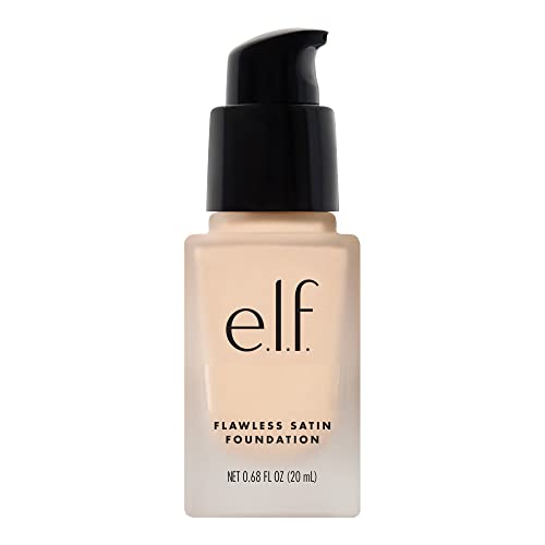 e.l.f. Flawless Satin Foundation, Lightweight & Medium Coverage, Semi-Matte Finish, Vegan , Snow, 0.68 Fl Oz (20mL) Beauty & Personal Care e.l.f.