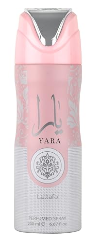Lattafa Yara - Floral, Fruity, Sweet, Musky - Perfumed Deodorant Spray for Women, 6.67 Ounce / 200 ml Beauty and Personal Care Lattafa