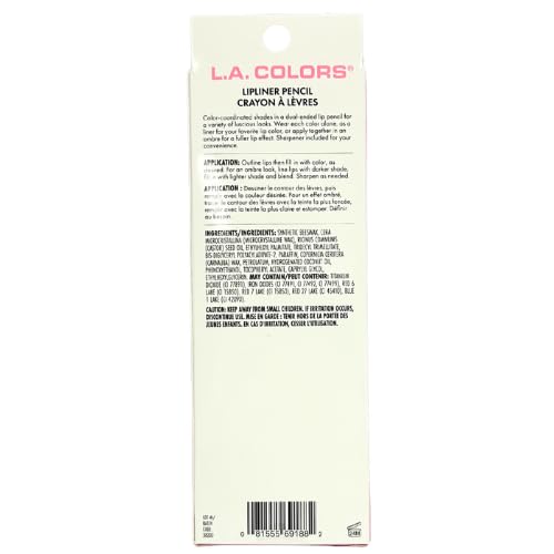 LA Colors Matte Pink Dual Lipliner - Pure Magic, Lipliner Pencil with sharpener, 0.13 oz Beauty & Personal Care L.A. COLORS